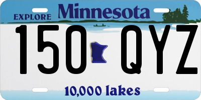 MN license plate 150QYZ