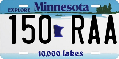 MN license plate 150RAA