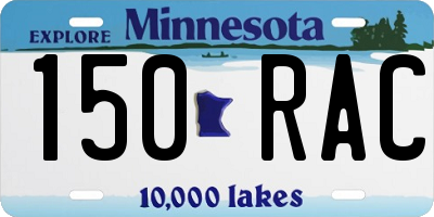 MN license plate 150RAC