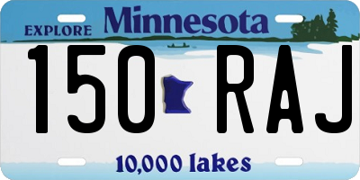 MN license plate 150RAJ