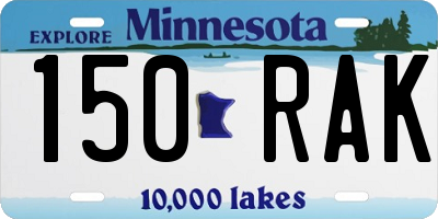 MN license plate 150RAK