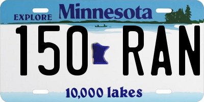MN license plate 150RAN