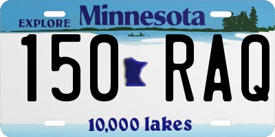 MN license plate 150RAQ