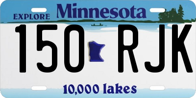 MN license plate 150RJK