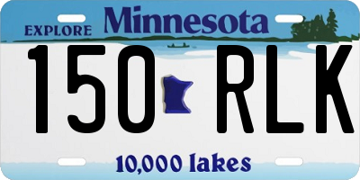 MN license plate 150RLK