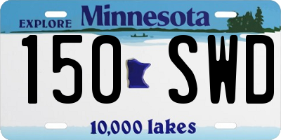 MN license plate 150SWD