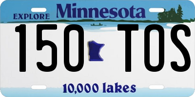 MN license plate 150TOS