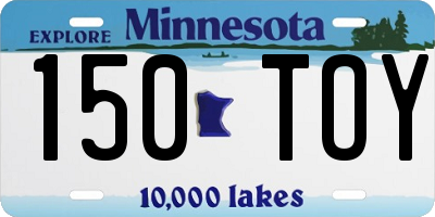 MN license plate 150TOY
