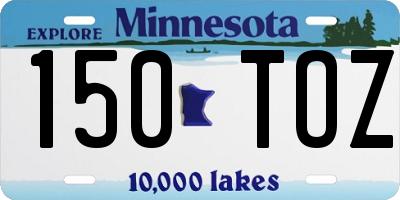 MN license plate 150TOZ