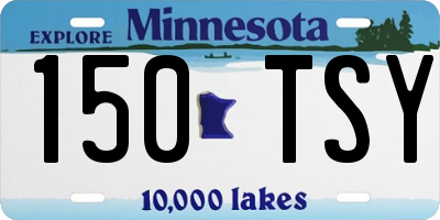 MN license plate 150TSY
