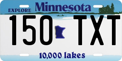MN license plate 150TXT