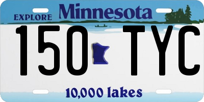 MN license plate 150TYC