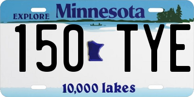 MN license plate 150TYE