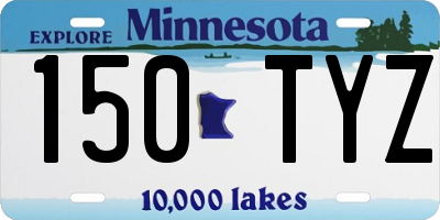 MN license plate 150TYZ