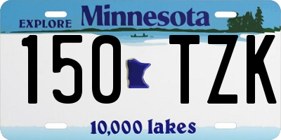 MN license plate 150TZK