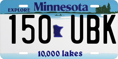 MN license plate 150UBK