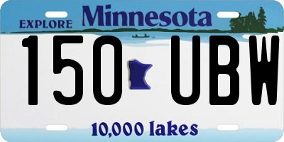 MN license plate 150UBW
