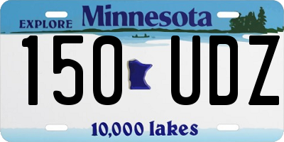 MN license plate 150UDZ