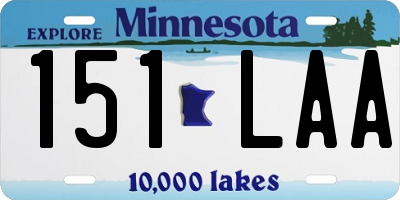 MN license plate 151LAA