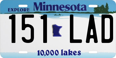 MN license plate 151LAD