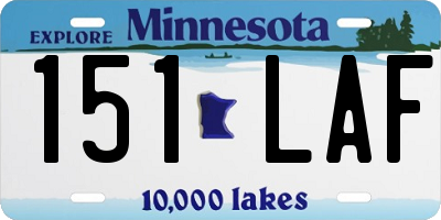 MN license plate 151LAF