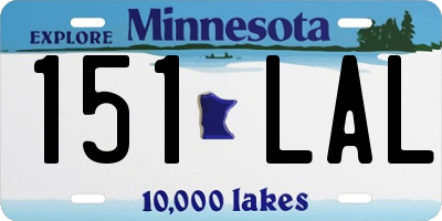 MN license plate 151LAL