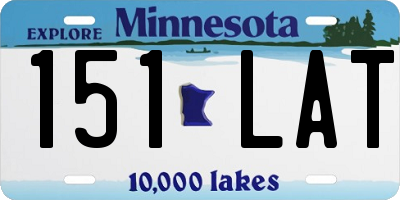 MN license plate 151LAT