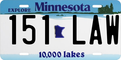 MN license plate 151LAW