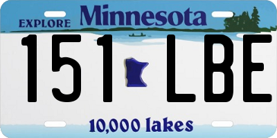 MN license plate 151LBE