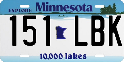 MN license plate 151LBK
