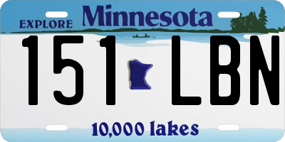 MN license plate 151LBN