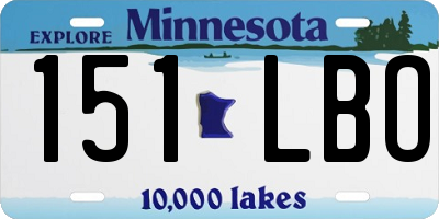 MN license plate 151LBO