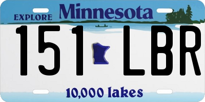 MN license plate 151LBR