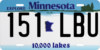 MN license plate 151LBU