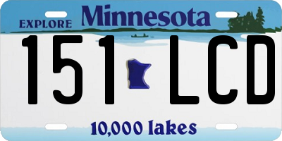 MN license plate 151LCD