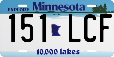 MN license plate 151LCF