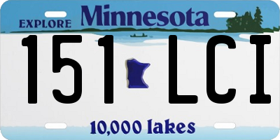 MN license plate 151LCI