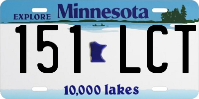 MN license plate 151LCT