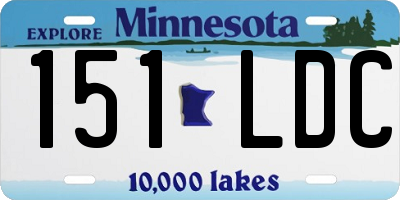 MN license plate 151LDC