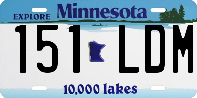 MN license plate 151LDM