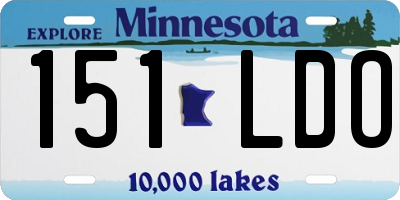 MN license plate 151LDO