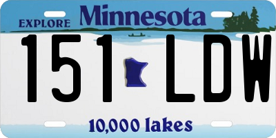 MN license plate 151LDW