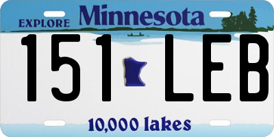 MN license plate 151LEB