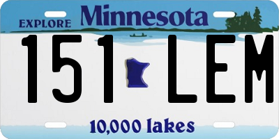 MN license plate 151LEM