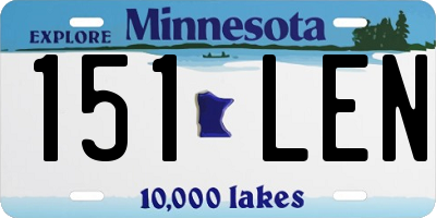 MN license plate 151LEN