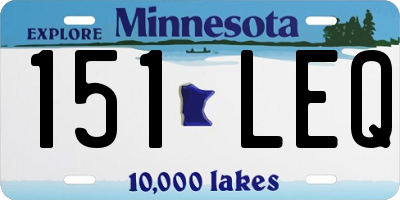 MN license plate 151LEQ