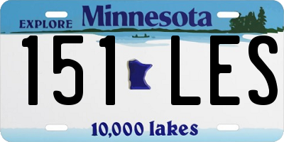 MN license plate 151LES
