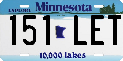 MN license plate 151LET