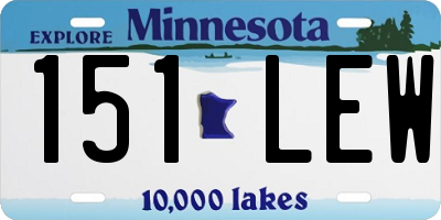 MN license plate 151LEW