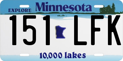 MN license plate 151LFK